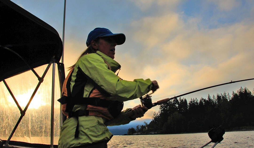 Women fishing on Kootenay Lake
